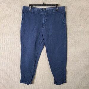 Strellson Pants Men 33x25‎ Blue Biant Loose Fit Chino Flat Front Cotton Blend
